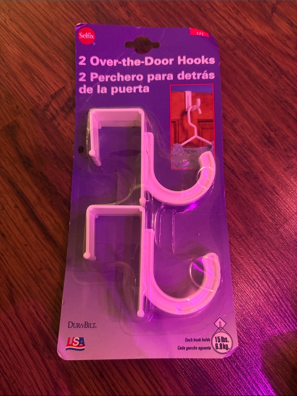 Declutter - White Over-the-Door Hooks - 2 Pack C2.B1.M